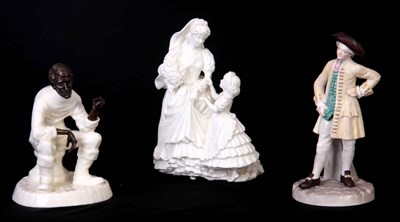 Lot 57 - A ROYAL WORCESTER BLANC DE CHINE FIGURE GROUP '...