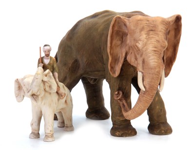 Lot 60 - A ROYAL DUX LARGE ANIMAL MODEL of an elephant...