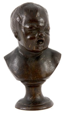 Lot 615 - A 19TH CENTURY FRENCH CAST BRONZE BUST OF A...