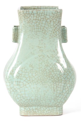 Lot 108 - A CHINESE CRACKLE GLAZE CELADON VASE of...