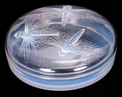 Lot 11 - AN R LALIQUE FRANCE LIBELLULES OPALESCENT...