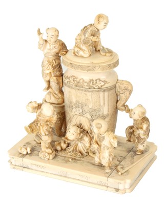 Lot 146 - A LARGE 19TH CENTURY CARVED IVORY JAPANESE...