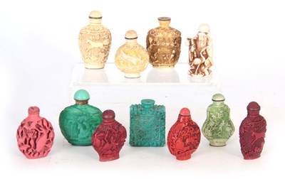 Lot 149 - A COLLECTION OF TEN ORIENTAL COLOURED SNUFF...