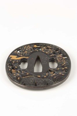 Lot 165 - A JAPANESE MEIJI PERIOD MIXED METAL TSUBA...