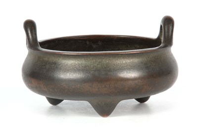 Lot 182 - AN EARLY CHINESE BRONZE CENSER of squat...