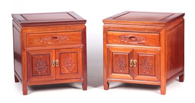 Lot 206 - A PAIR OF MID 20TH CENTURY CHINESE HARDWOOD...