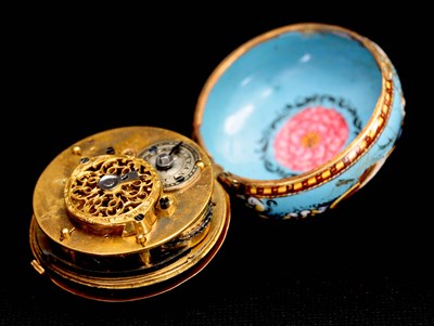 Lot 238 - AN EARLY 19TH CENTURY FRENCH ENAMEL CASED...