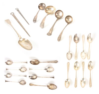 Lot 255 - A COLLECTION OF SILVER SPOONS to include a set...