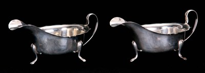 Lot 269 - A PAIR OF GEORGE VI SILVER SAUCEBOATS the...