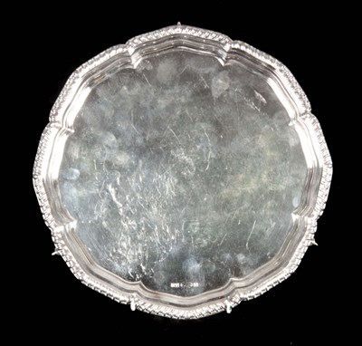 Lot 273 - AN ELIZABETH II SILVER SALVER with plain...