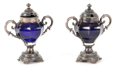 Lot 301 - A PAIR OF LATE 19TH CENTURY SILVER MOUNTED...