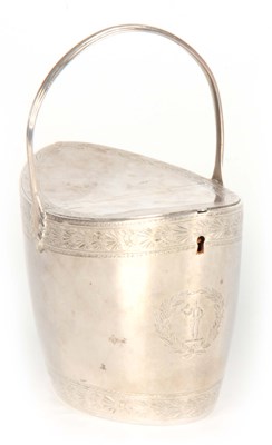 Lot 307 - A LATE 18TH CENTURY SHERATON DESIGN SILVER TEA...