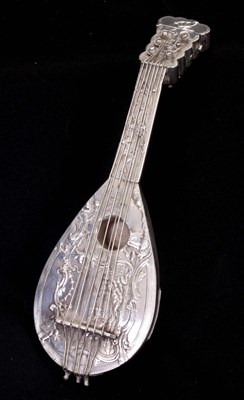 Lot 310 - A 19TH CENTURY CONTINENTAL SILVER MANDOLIN...