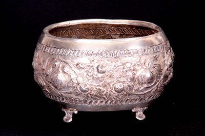 Lot 311 - A CONTINENTAL SILVER OVAL SHAPED JARDINIERE OF...