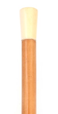 Lot 352 - A 19TH CENTURY MALACCA AND IVORY WALKING STICK...