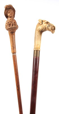 Lot 360 - A LATE 19TH CENTURY CONTINENTAL WALKING STICK...