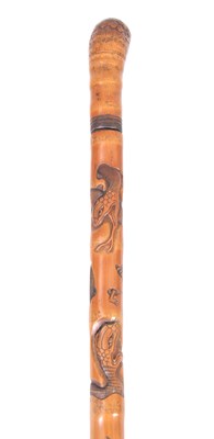 Lot 379 - A 19TH CENTURY JAPANESE MALACCA SWORD STICK...