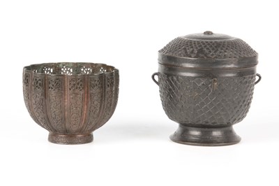 Lot 652 - A 19TH CENTURY MIDDLE EASTERN FLUTED POT with...