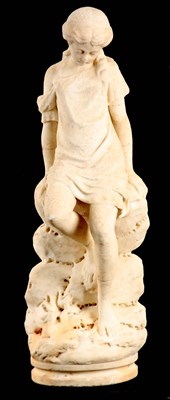 Lot 456 - A 19TH CENTURY WHITE MARBLE CARVED FIGURE...