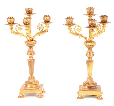 Lot 466 - A PAIR OF LATE 19TH CENTURY ORMOLU GILT BRASS...