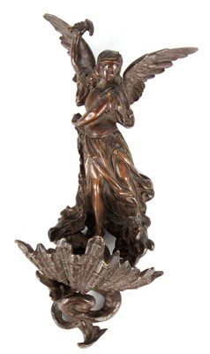 Lot 471 - AN EARLY 20TH CENTURY MYTHICAL BRONZE HANGING...