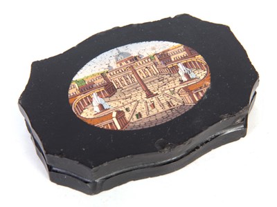 Lot 486 - A 19TH CENTURY ITALIAN GRAND TOUR BLACK SLATE...