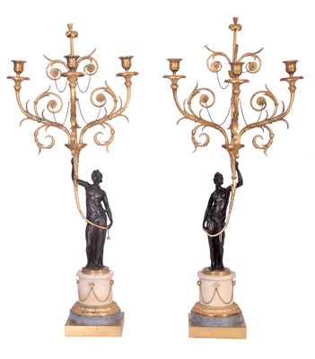 Lot 488 - AN IMPRESSIVE PAIR OF GEORGE III BRONZE, GILT...