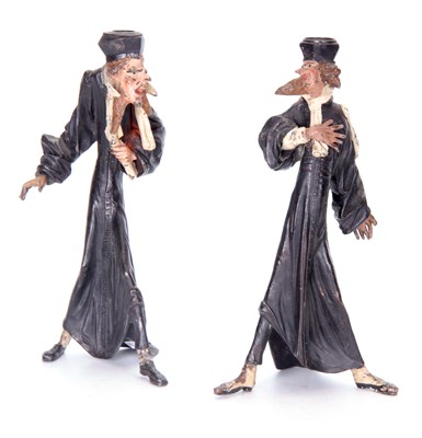 Lot 496 - AN UNUSUAL PAIR OF LATE 19TH CENTURY BRONZED...