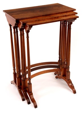 Lot 971 - A SET OF THREE REGENCY ROSEWOOD GRADUATED NEST...