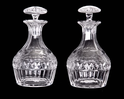 Lot 5 - A PAIR OF GEORGE III DESIGN CUT GLASS...