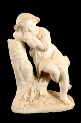 Lot 512 - A LATE 19TH CENTURY WHITE MARBLE CARVED FIGURE...