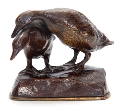 Lot 525 - A 20TH CENTURY PATINATED BRONZE SCULPTURE...