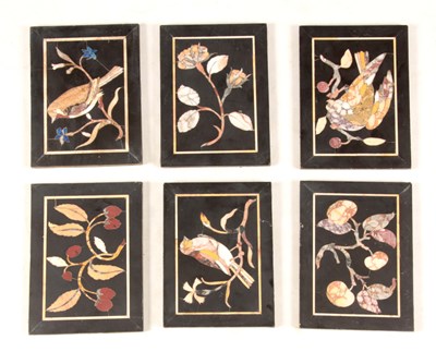 Lot 530 - A SET OF SIX 18TH CENTURY PIETRA DURA INLAID...