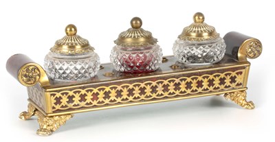 Lot 532 - A REGENCY TORTOISESHELL AND BRASS INLAID...