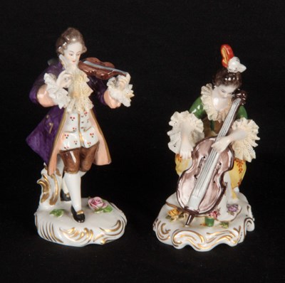 Lot 55 - A PAIR OF GERMAN DRESDEN STYLE CLASSICAL...