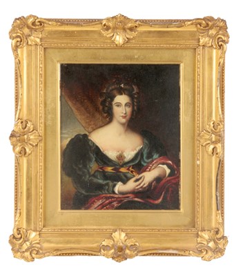 Lot 557 - 19TH CENTURY OIL ON BOARD portrait of a lady...