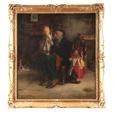 Lot 583 - 19TH CENTURY OIL ON CANVAS Interior scene...