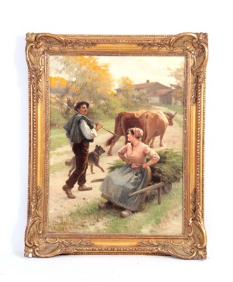 Lot 591 - EDOUARD DEBAT-PONSAN 1847 - 1913 OIL ON CANVAS...