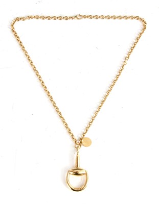 Lot 222 - A MODERN 18ct YELLOW GOLD GUCCI NECKLACE in...