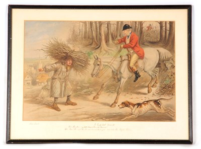 Lot 615 - JOHN LEECH AN ORIGINAL HUNTING SCENE...