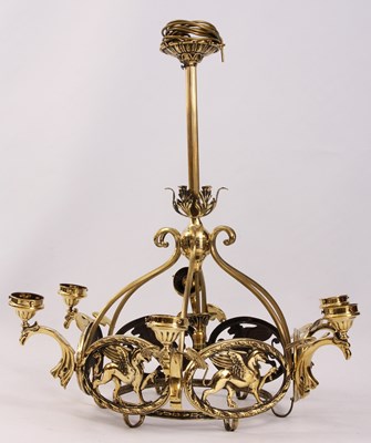 Lot 447 - A GOOD REGENCY STYLE LARGE BRASS ELECTRIFIED...