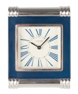 Lot 633 - A 20TH CENTURY CARTIER DESK CLOCK with Alarm...