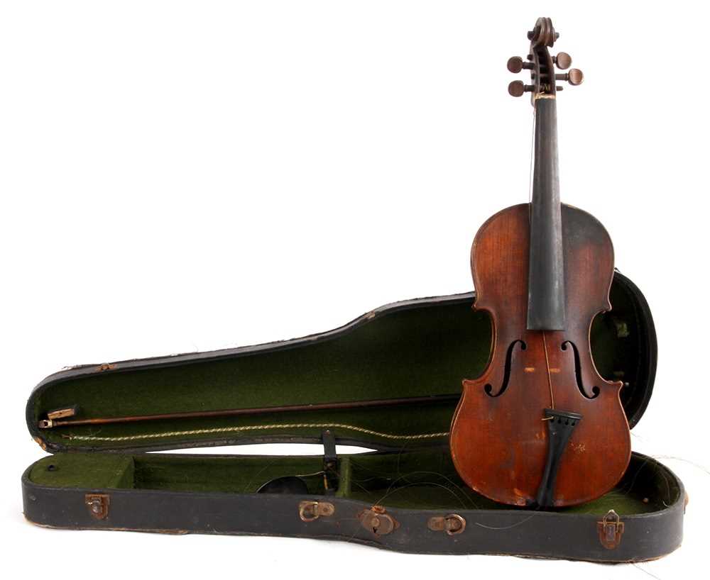Lot 524 - A 19TH CENTURY VIOLIN signed on inner back ‘G...