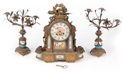 Lot 664 - A LATE 19TH CENTURY FRENCH SEVRES STYLE ORMOLU...