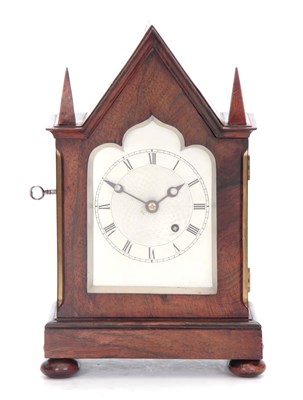 Lot 743 - A SMALL 19TH CENTURY ENGLISH ROSEWOOD FUSEE...