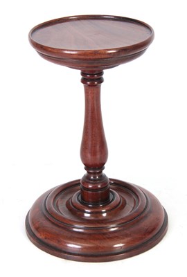 Lot 754 - AN 18TH CENTURY MAHOGANY TURNED CANDLE STAND...