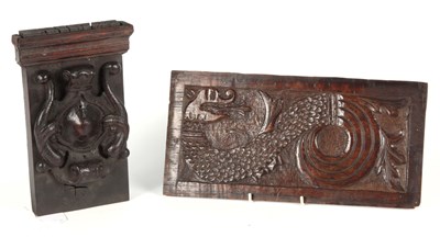 Lot 768 - A 17TH CENTURY CARVED OAK PANEL depicting a...