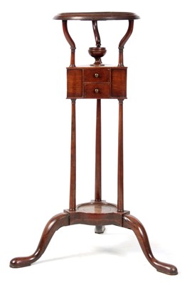 Lot 779 - A GEORGE III MAHOGANY WASHSTAND with circular...