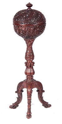 Lot 781 - AN EARLY 19TH CENTURY CARVED HARDWOOD ANGLO...