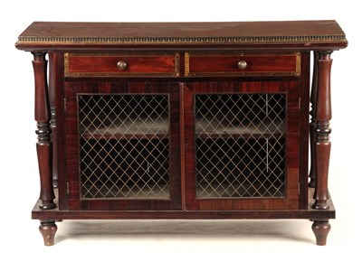 Lot 792 - A LATE REGENCY PURPLE HEART SIDE CABINET...